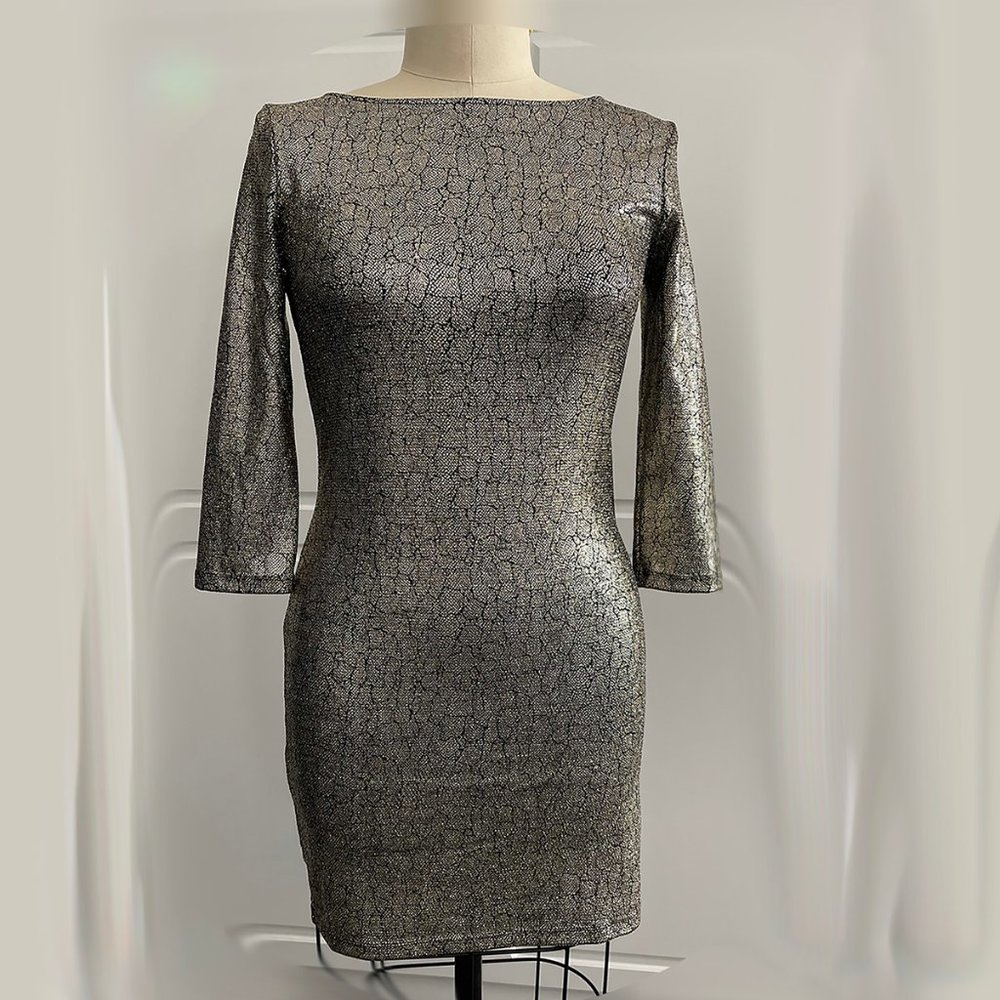 Topshop Pale Gold Cocktail Dress, size 10